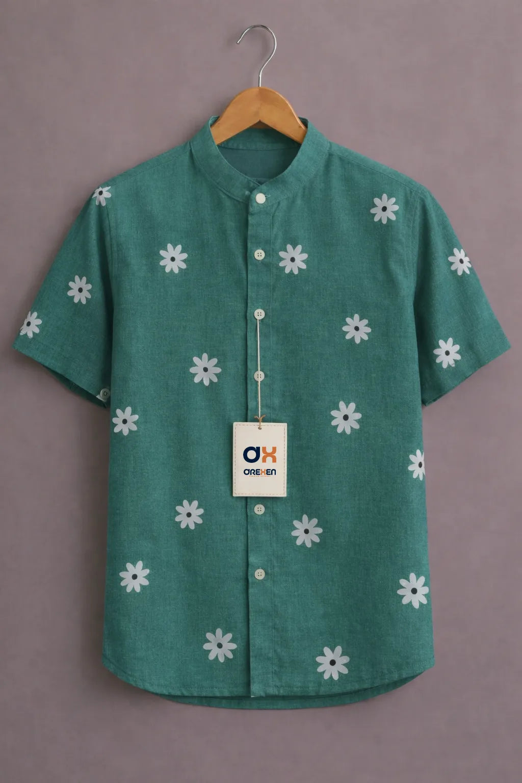 Emerald Daisy Print Signature Shirt