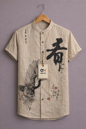 Zen Crane Calligraphy Luxe Shirt