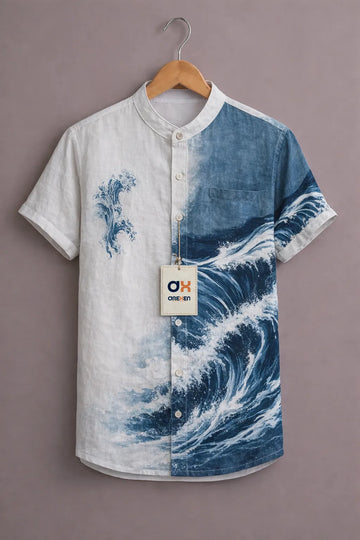 Ocean Crest Split Panel Luxe Shirt