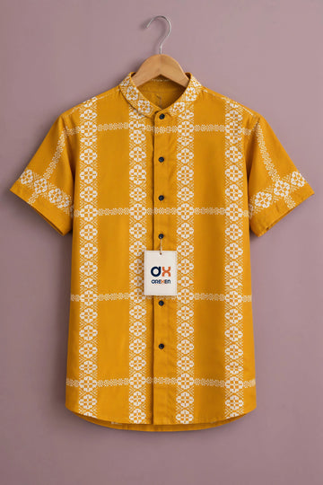 Mustard Heritage Luxe Print Shirt