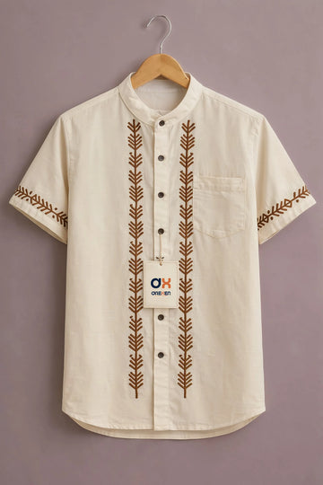 Ivory Artisan Luxe Embroidered Shirt