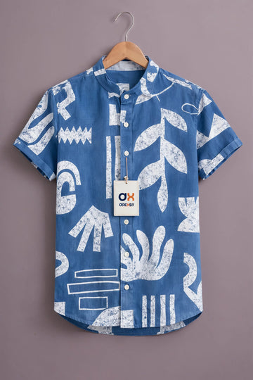 Indigo Abstract Luxe Print Shirt