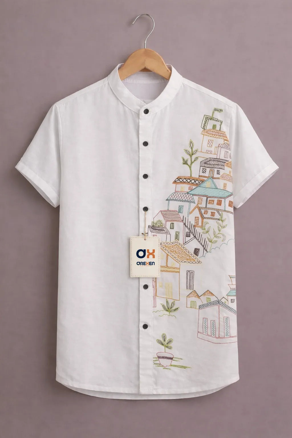Ivory Urban Sketch Panel Luxe Shirt