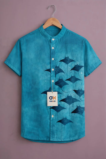 Ocean Wave Print Shirt