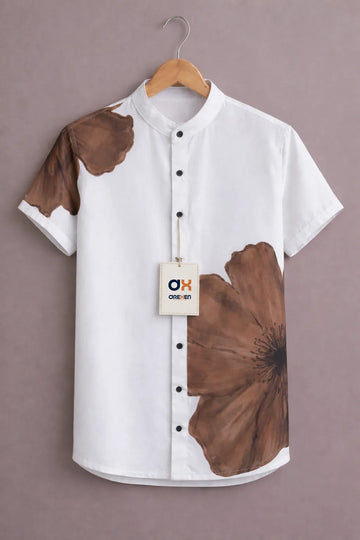 Ivory Mocha Bloom Luxe Shirt