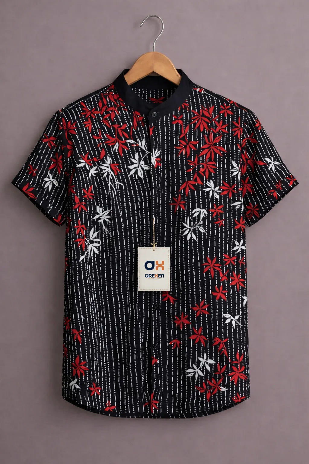 Midnight Crimson Blossom Luxe Shirt
