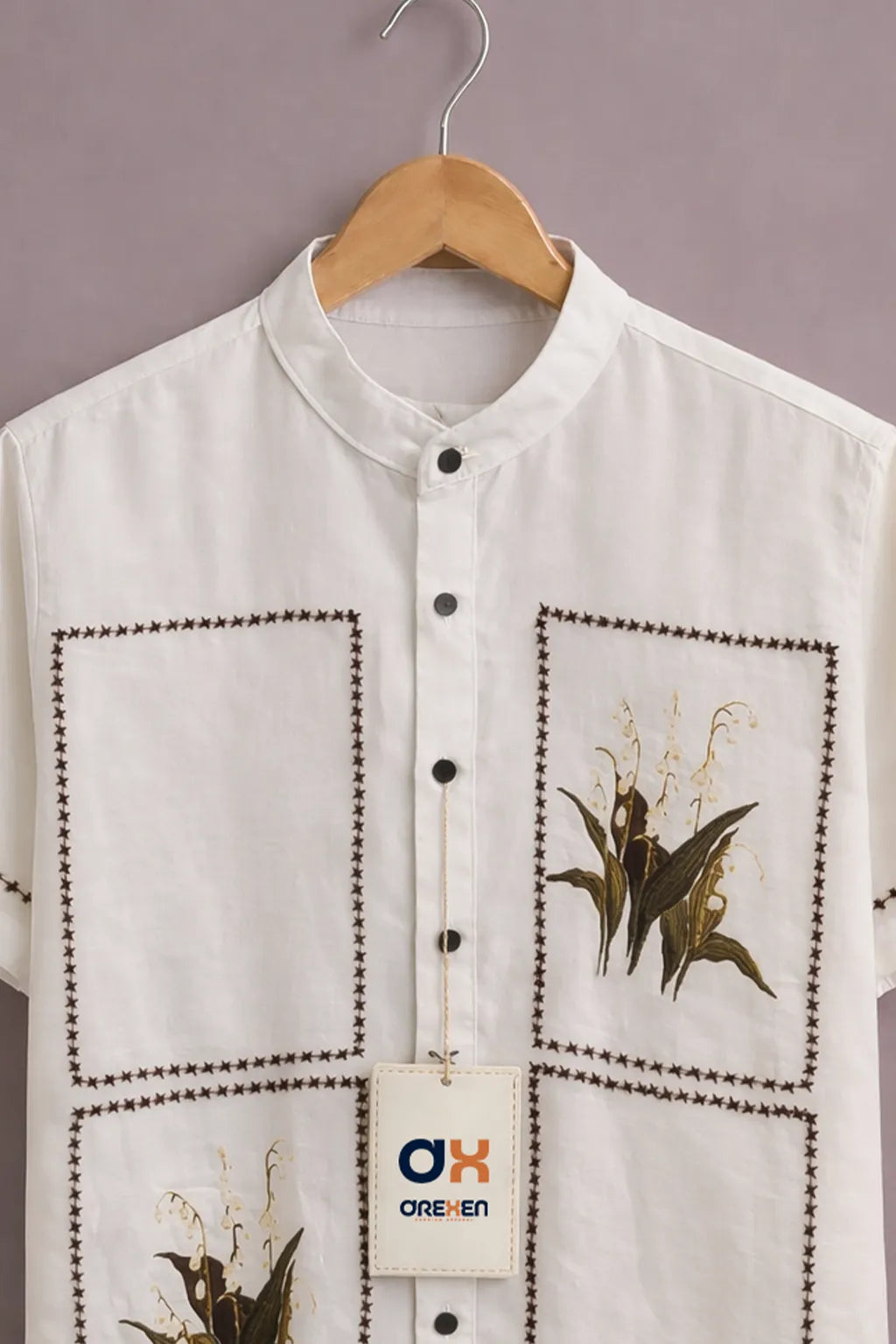 Ivory Botanical Panel Luxe Shirt