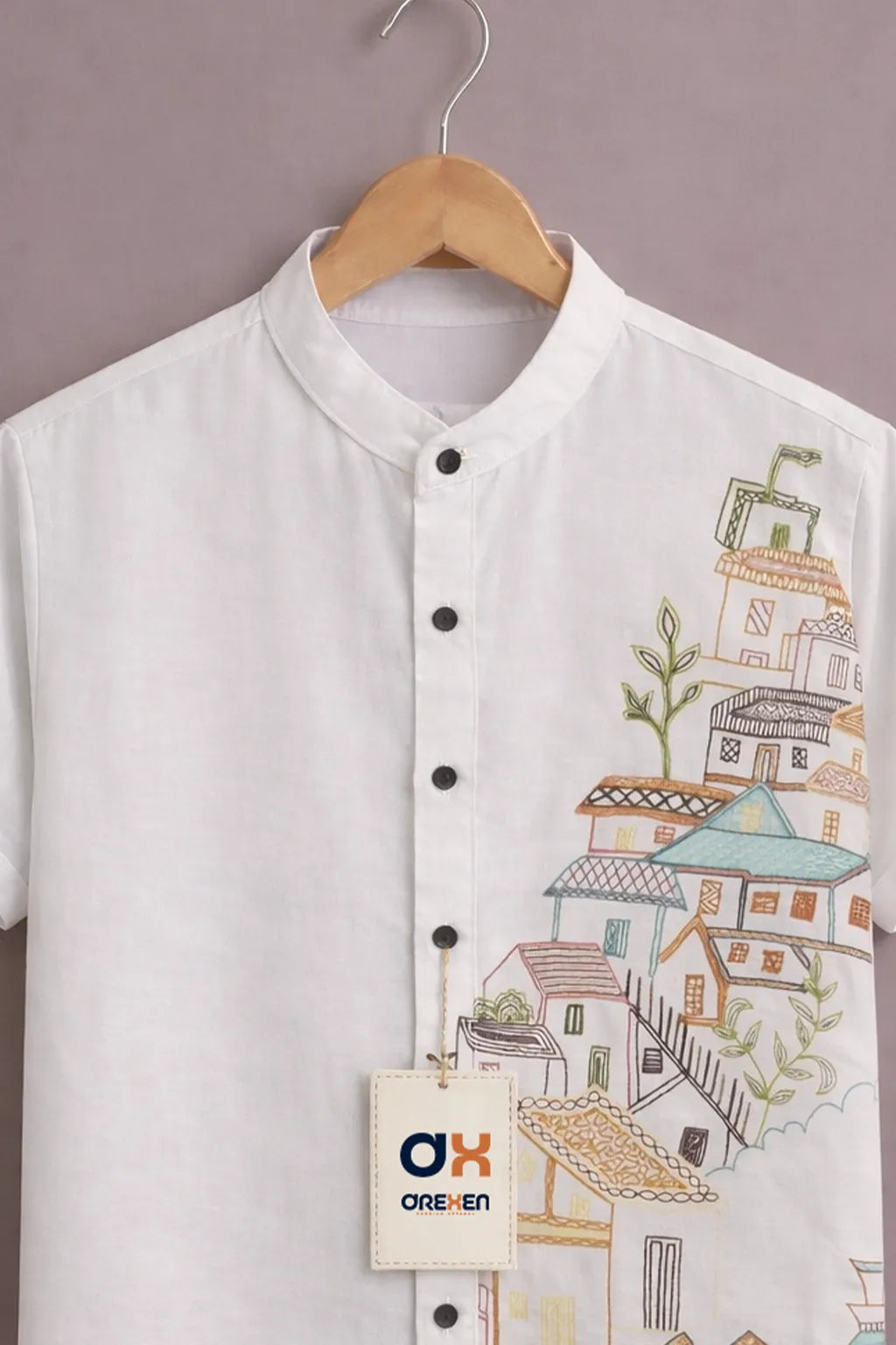 Ivory Urban Sketch Panel Luxe Shirt