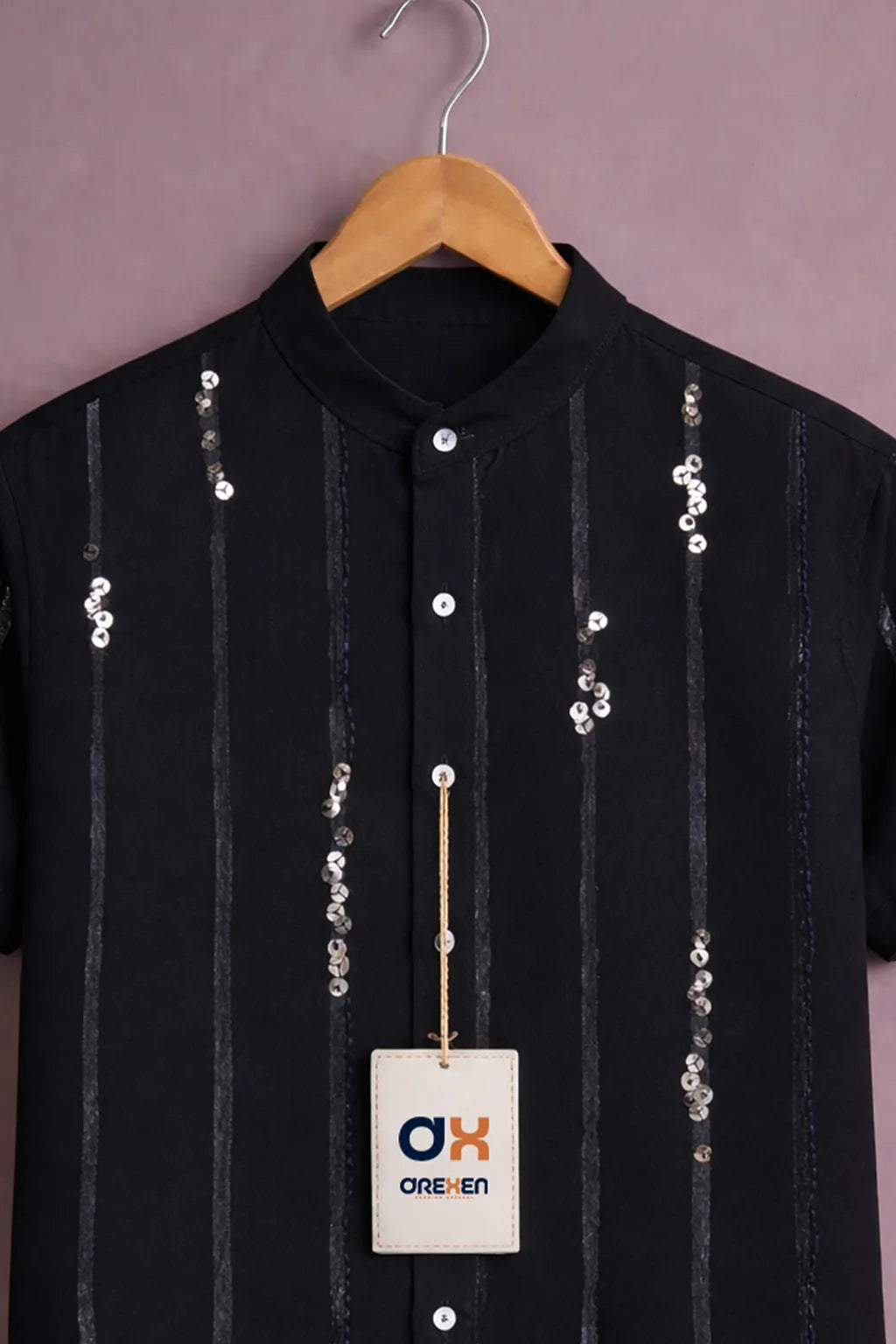 Midnight Sequin Stripe Luxe Shirt