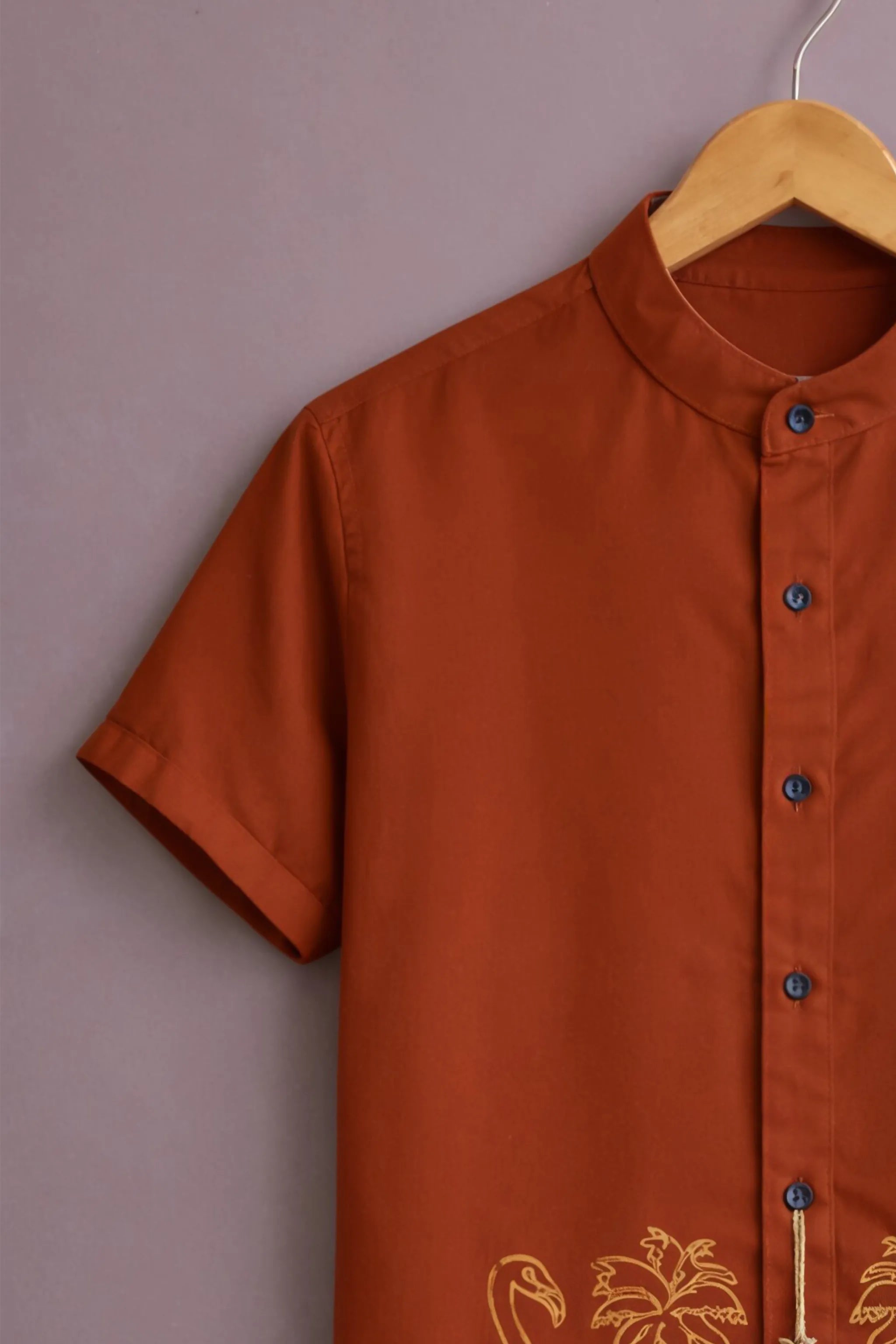 Rust Flamingo Statement Shirt