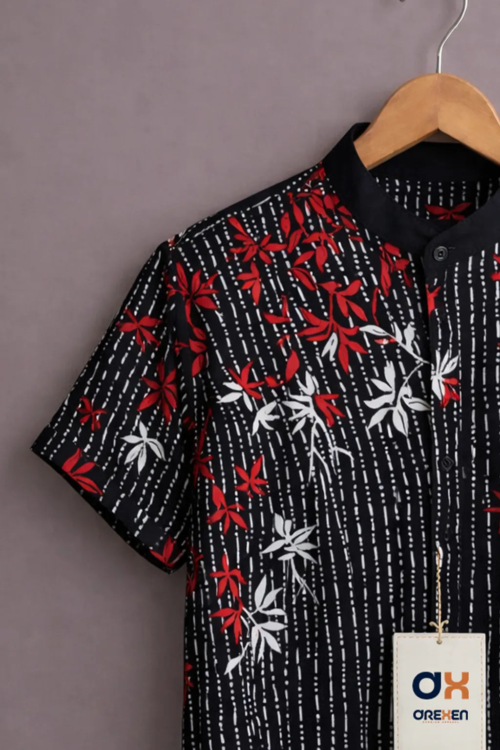 Midnight Crimson Blossom Luxe Shirt