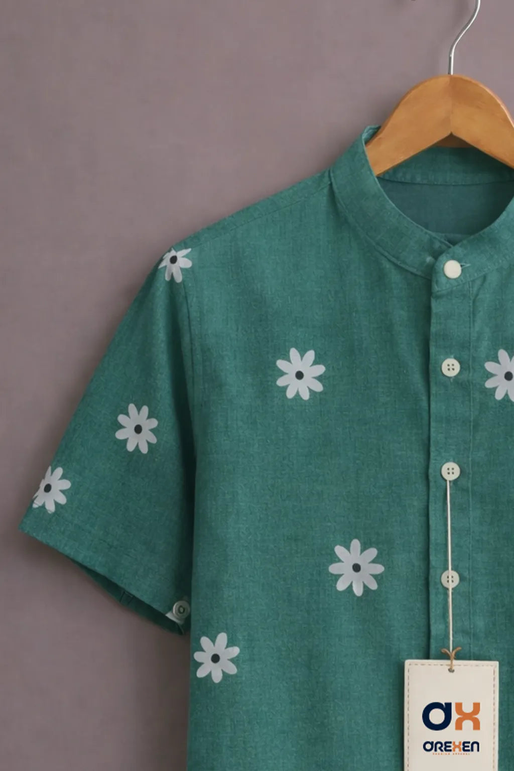 Emerald Daisy Print Signature Shirt