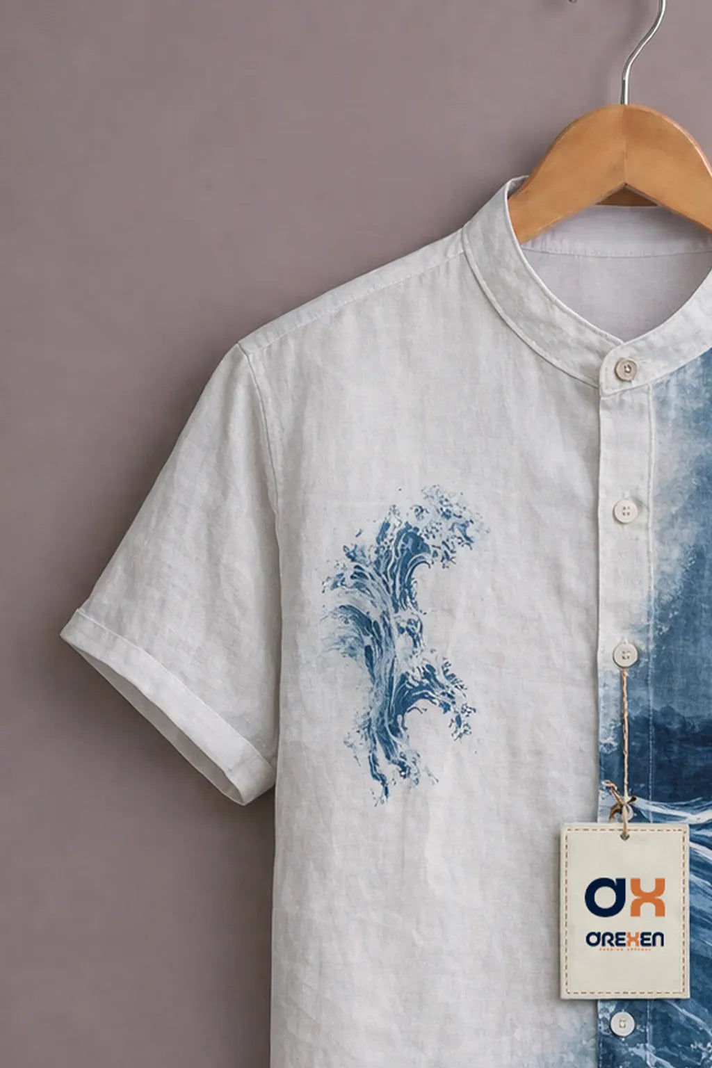 Ocean Crest Split Panel Luxe Shirt