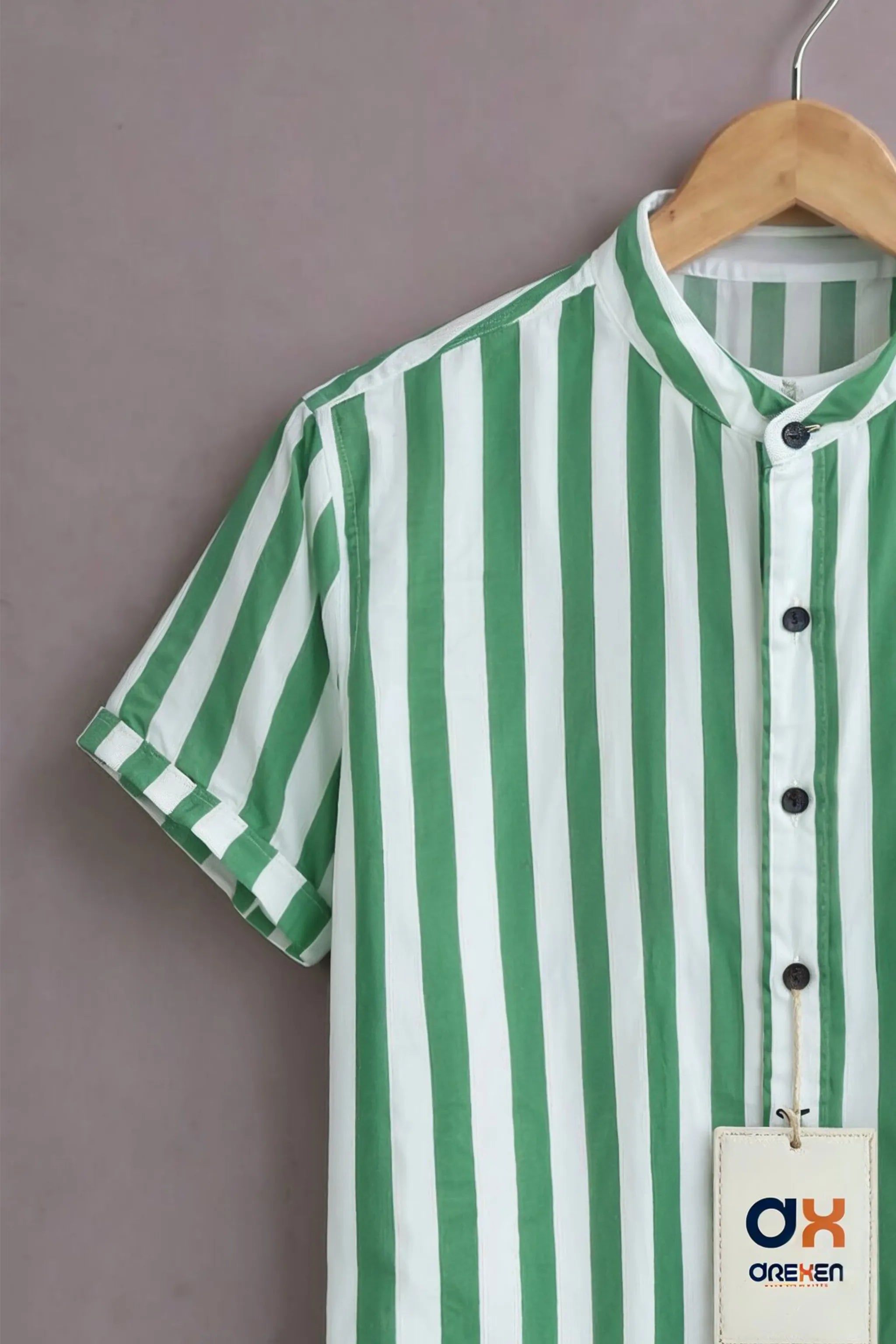 Emerald Vertical Stripe Luxe Shirt