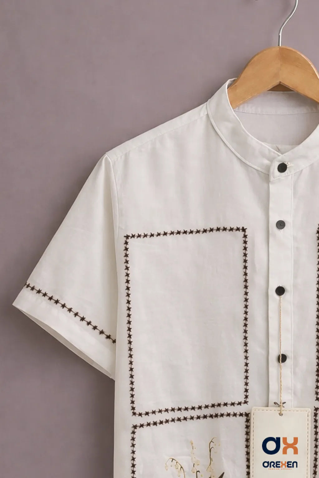 Ivory Botanical Panel Luxe Shirt