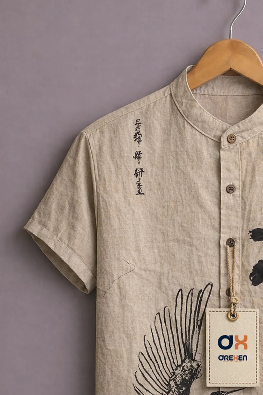 Zen Crane Calligraphy Luxe Shirt